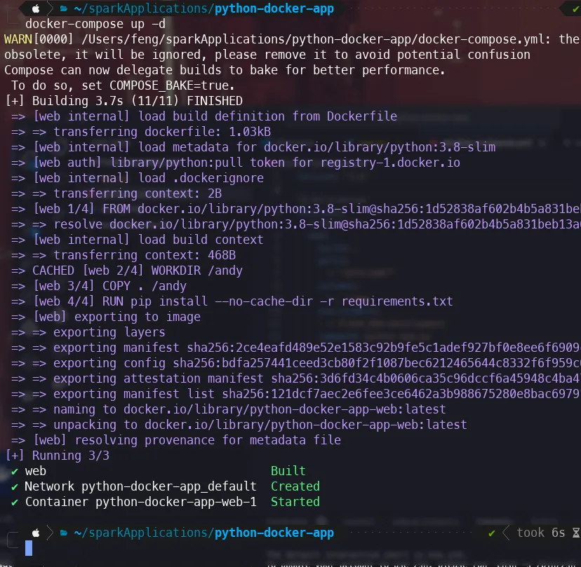 using docker compose